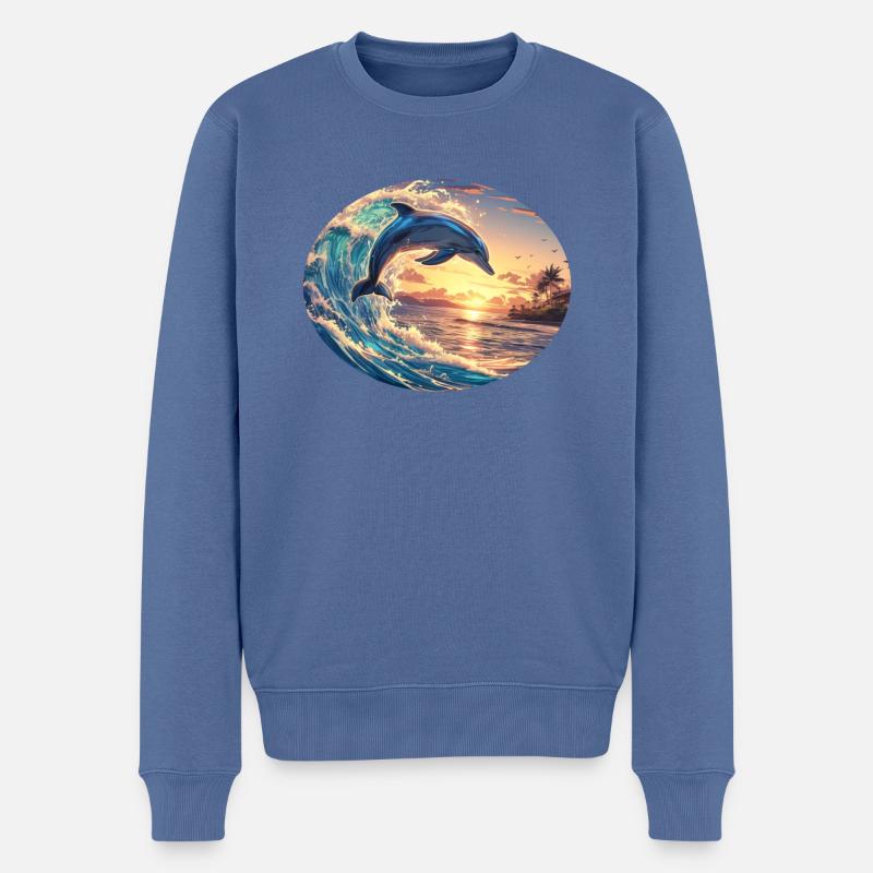 Dauphin Dauphins Dauphin - Pull Premium bio Homme - bleu pigeon