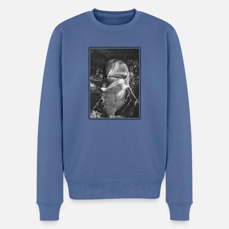 Dauphin Dauphins Dauphin - Pull Premium bio Homme - bleu pigeon