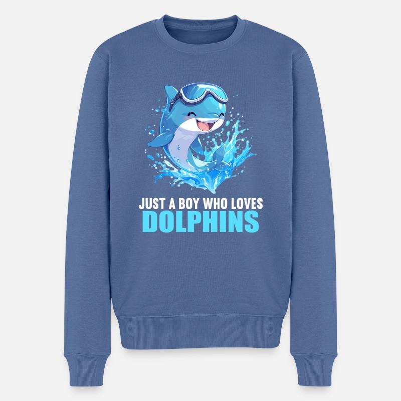 Dauphin Dauphins Dauphin - Pull Premium bio Homme - bleu pigeon