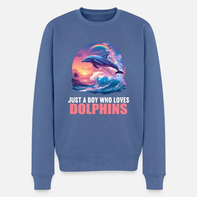 Dauphin Dauphins Dauphin - Pull Premium bio Homme - bleu pigeon