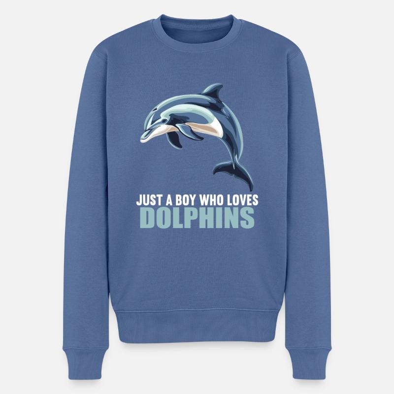 Dauphin Dauphins Dauphin - Pull Premium bio Homme - bleu pigeon
