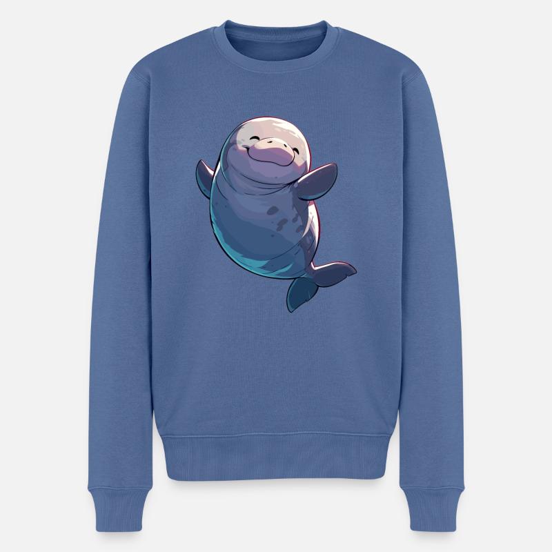 Seekuh Dugongs Dugong - Männer Premium Bio Pullover - Taubenblau