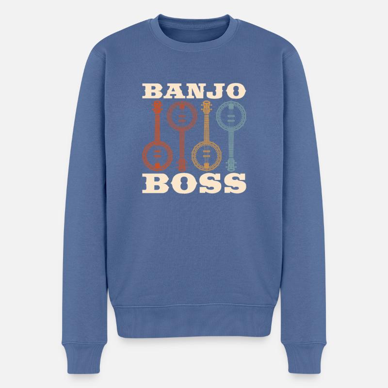 Banjo - Männer Premium Bio Pullover - Taubenblau