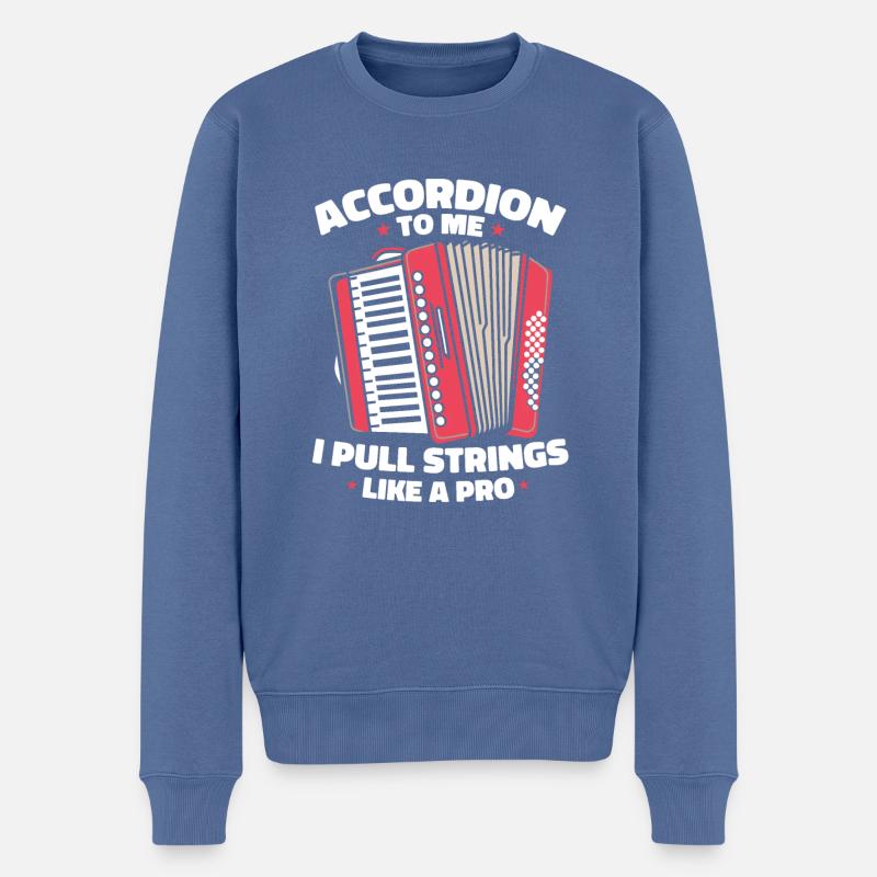 Akkordeon - Männer Premium Bio Pullover - Taubenblau