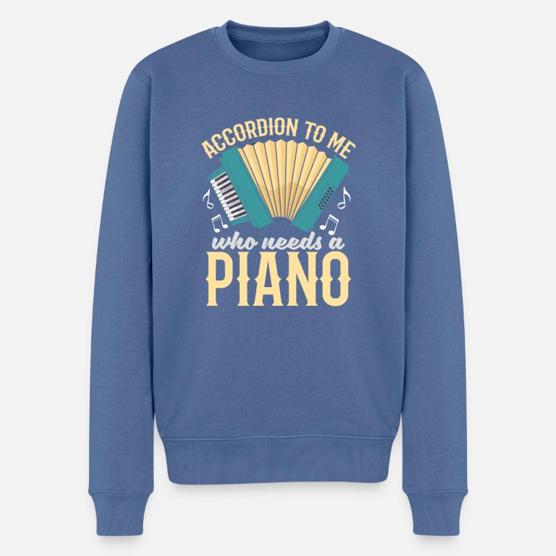Akkordeon - Männer Premium Bio Pullover - Taubenblau