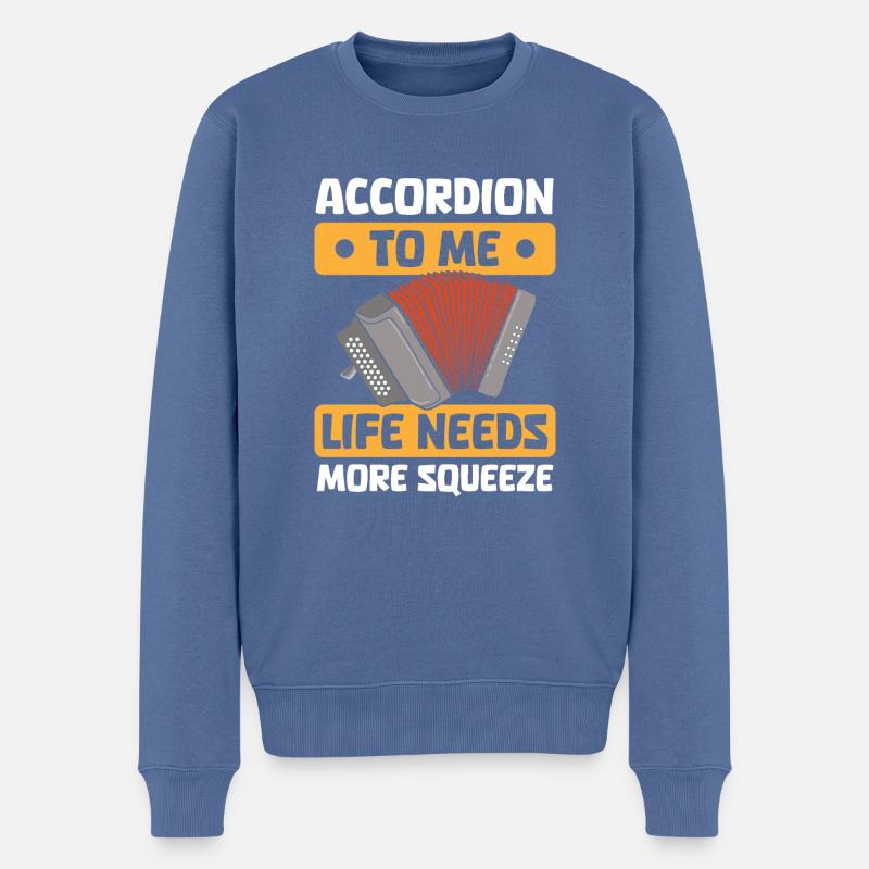 Akkordeon - Männer Premium Bio Pullover - Taubenblau