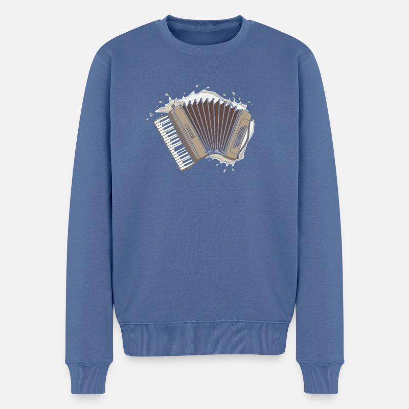 Akkordeon Wasserspritzer - Männer Premium Bio Pullover - Taubenblau