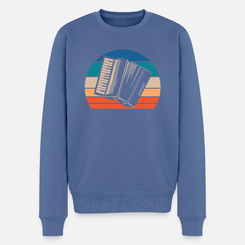Accordéon - Pull Premium bio Homme - bleu pigeon