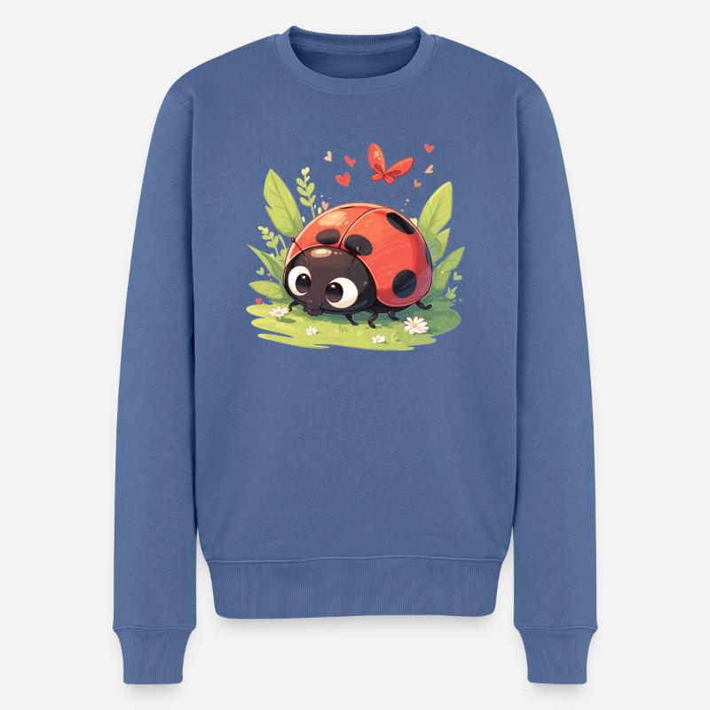 Ladybug Marienkäfer - Männer Premium Bio Pullover - Taubenblau
