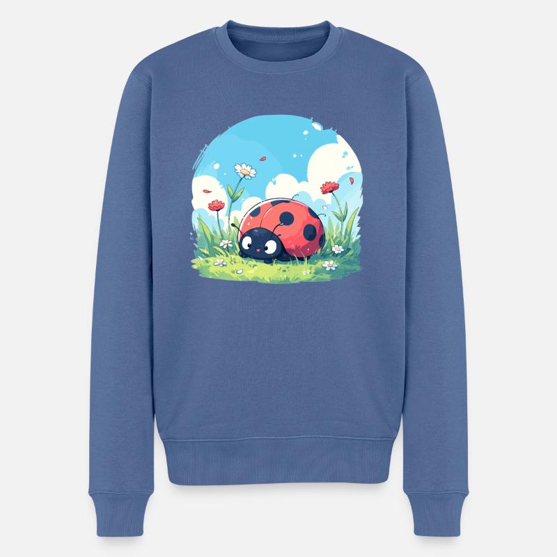 Ladybug Marienkäfer - Männer Premium Bio Pullover - Taubenblau