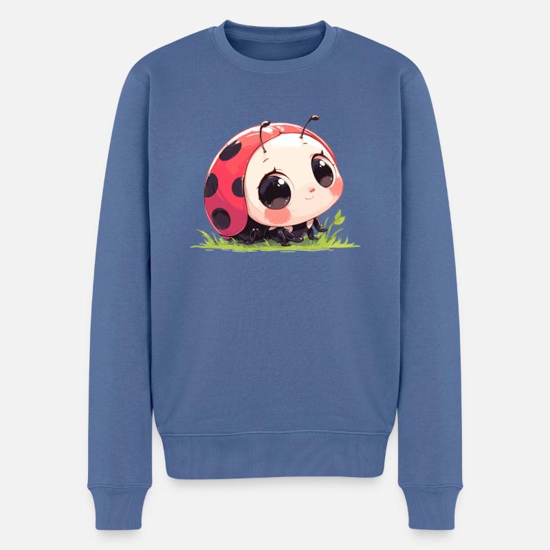 Ladybug Marienkäfer - Männer Premium Bio Pullover - Taubenblau