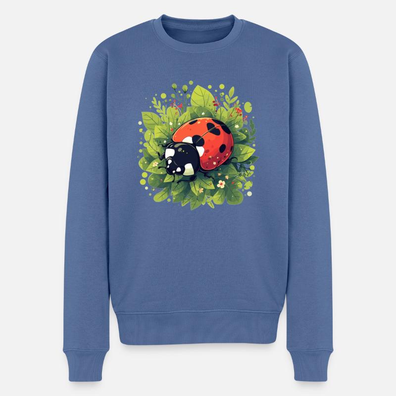 Ladybug Marienkäfer - Männer Premium Bio Pullover - Taubenblau