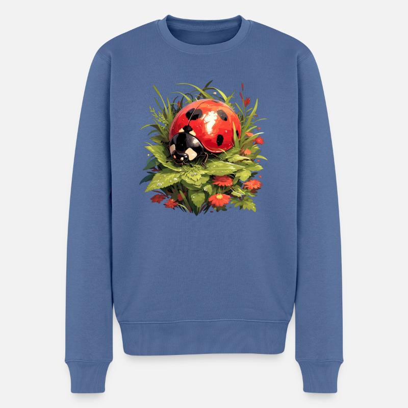 Ladybug Marienkäfer - Männer Premium Bio Pullover - Taubenblau