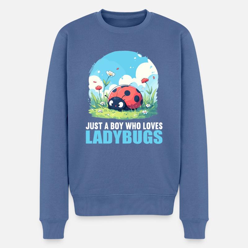 Ladybug Marienkäfer - Männer Premium Bio Pullover - Taubenblau