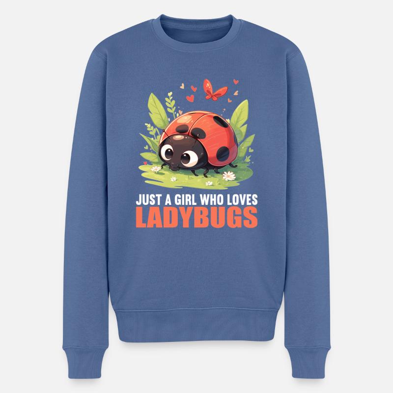 Ladybug Marienkäfer - Männer Premium Bio Pullover - Taubenblau