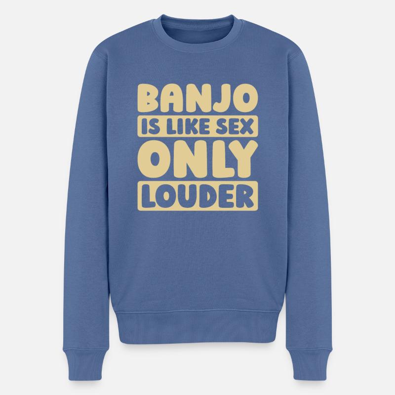 Banjo - Männer Premium Bio Pullover - Taubenblau