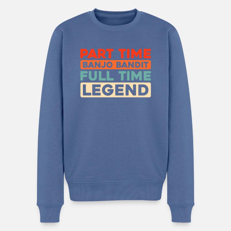 Banjo - Männer Premium Bio Pullover - Taubenblau