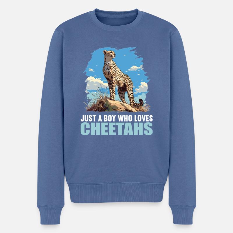 Guépard Geparde Gepard - Pull Premium bio Homme - bleu pigeon