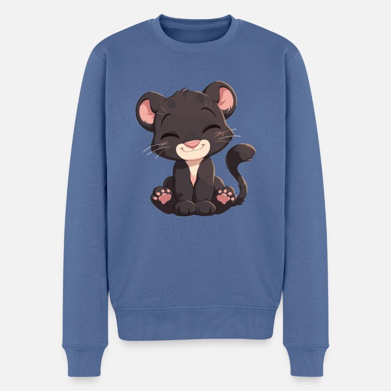 Panthers Panther - Männer Premium Bio Pullover - Taubenblau