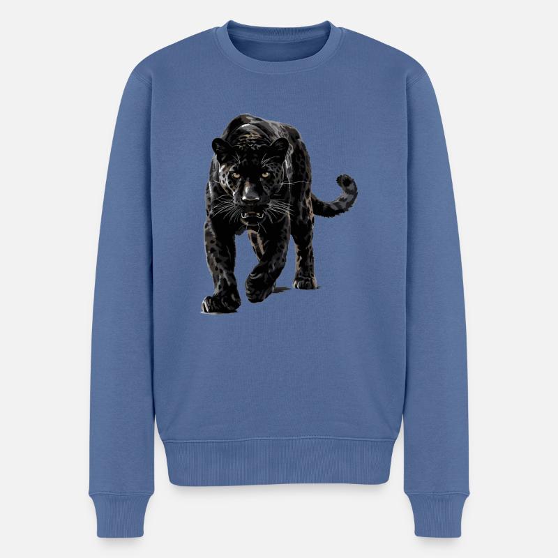 Panthers Panther - Männer Premium Bio Pullover - Taubenblau