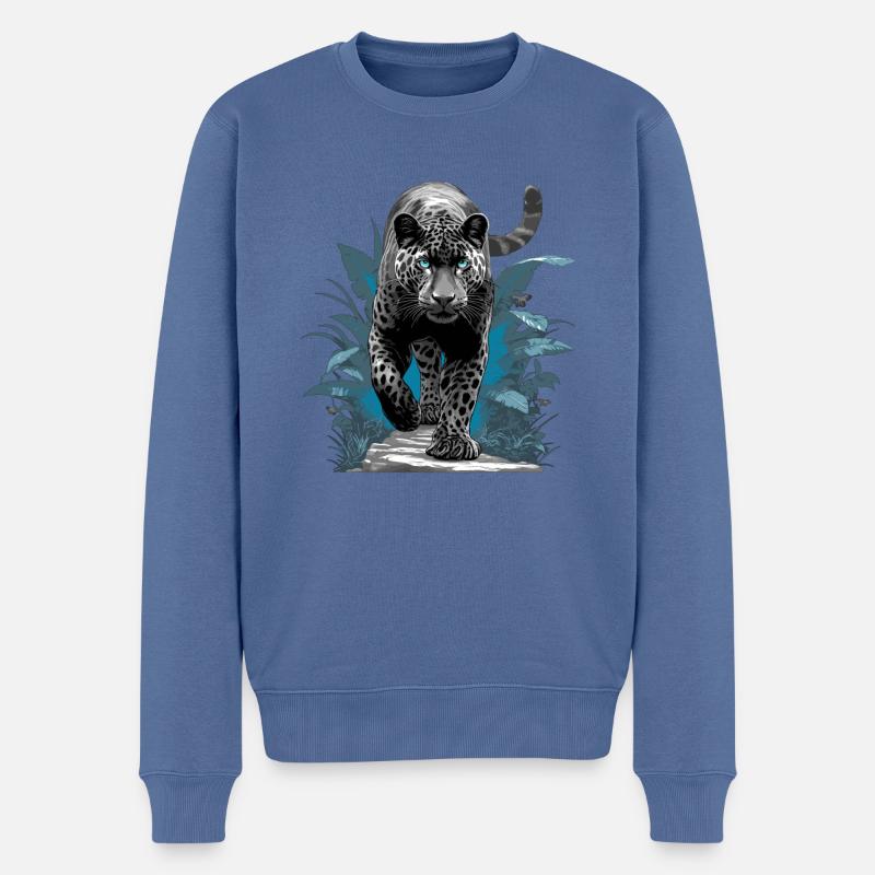 Panthers Panther - Männer Premium Bio Pullover - Taubenblau