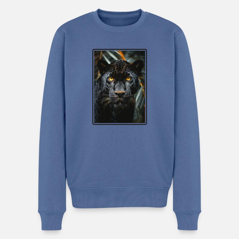 Panthers Panther - Männer Premium Bio Pullover - Taubenblau