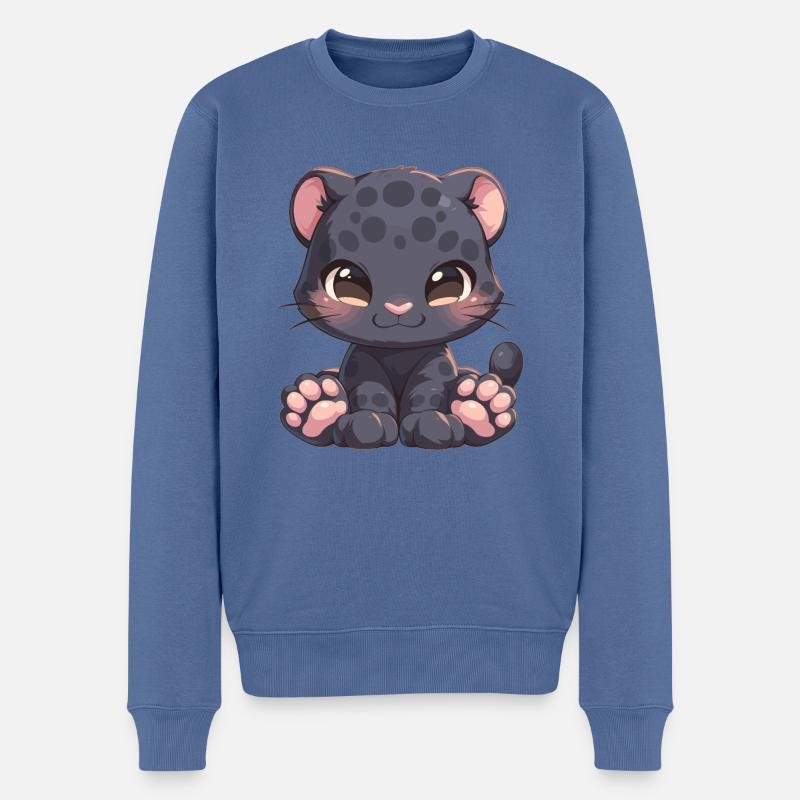 Panthers Panther - Männer Premium Bio Pullover - Taubenblau