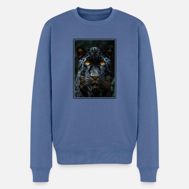 Panthers Panther - Männer Premium Bio Pullover - Taubenblau
