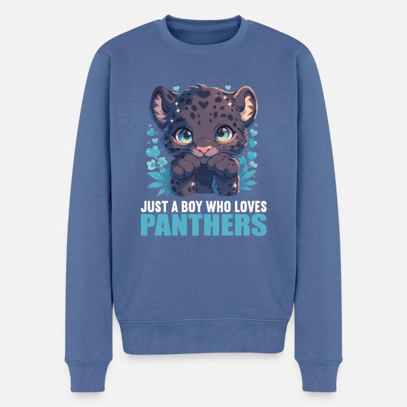Panthers Panther - Männer Premium Bio Pullover - Taubenblau