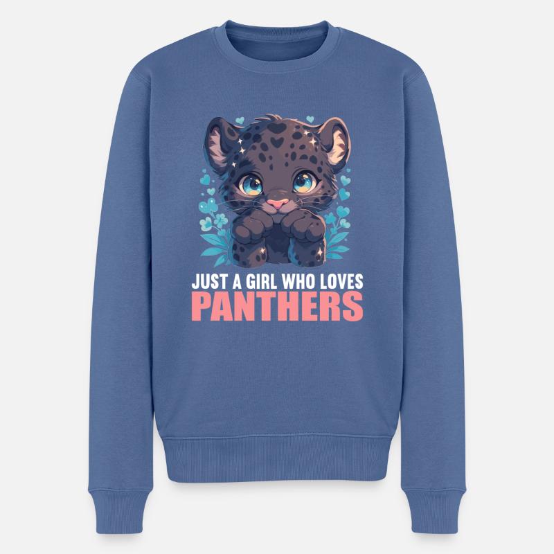 Panthers Panther - Männer Premium Bio Pullover - Taubenblau