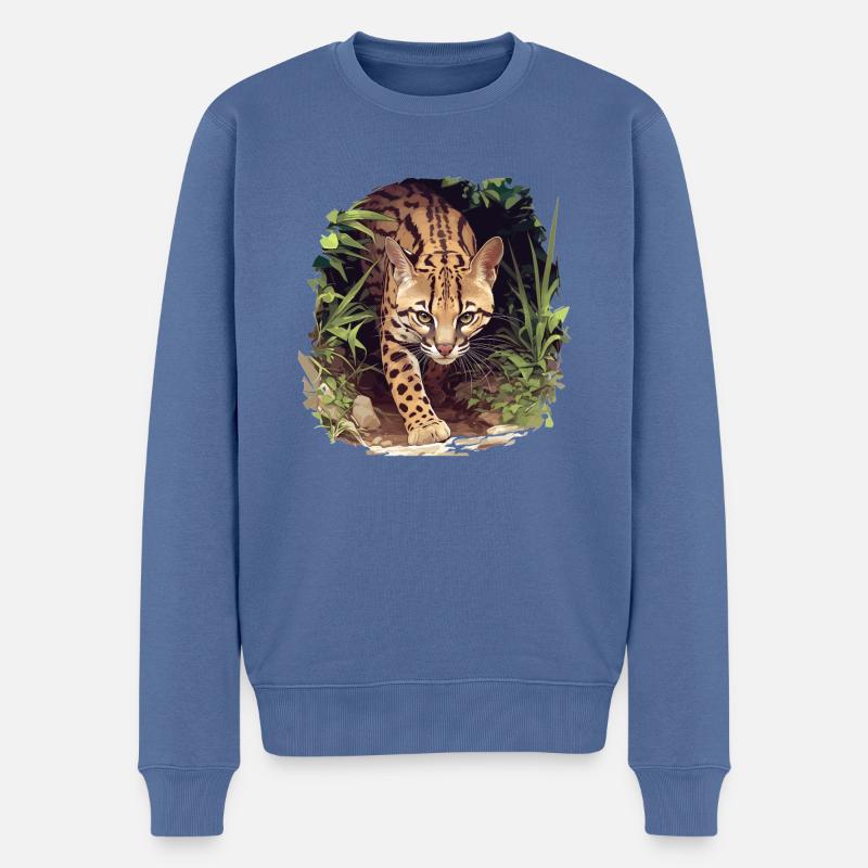 Ocelots Ocelot - Männer Premium Bio Pullover - Taubenblau
