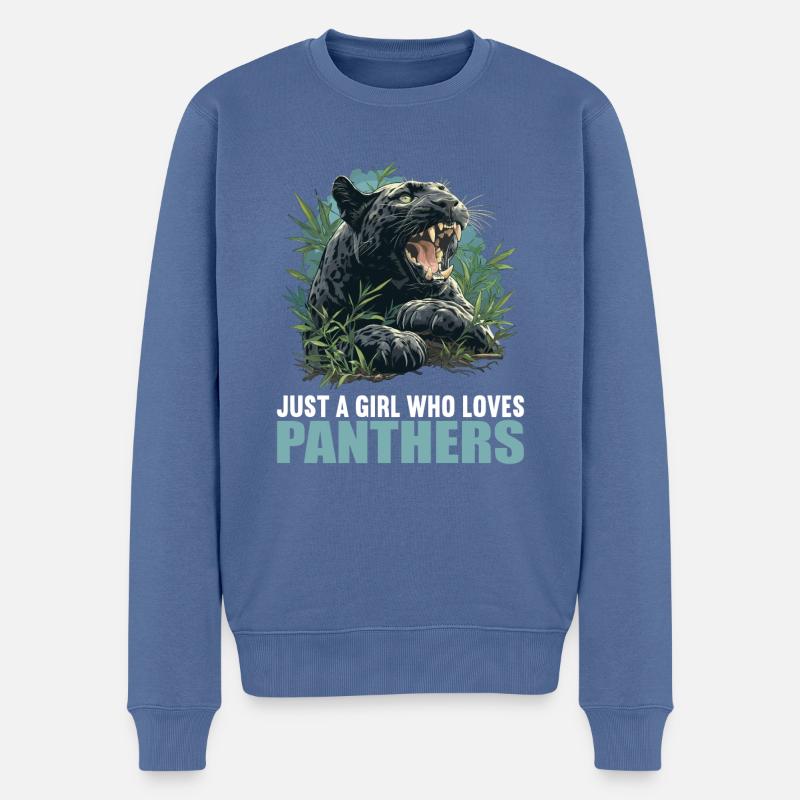 Panthers Panther - Männer Premium Bio Pullover - Taubenblau