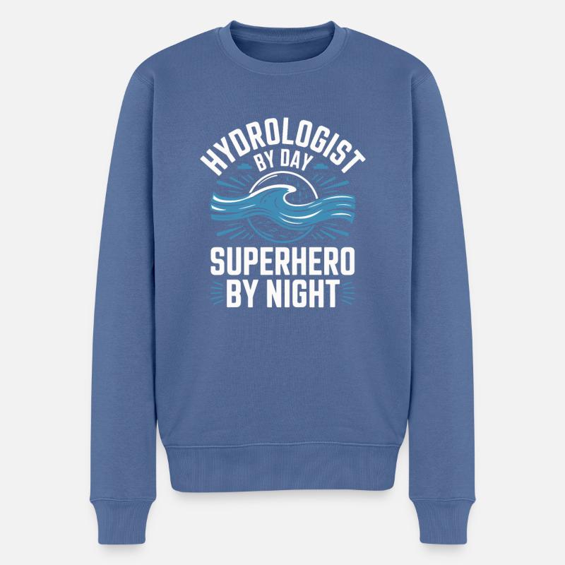 Hydrologe - Männer Premium Bio Pullover - Taubenblau