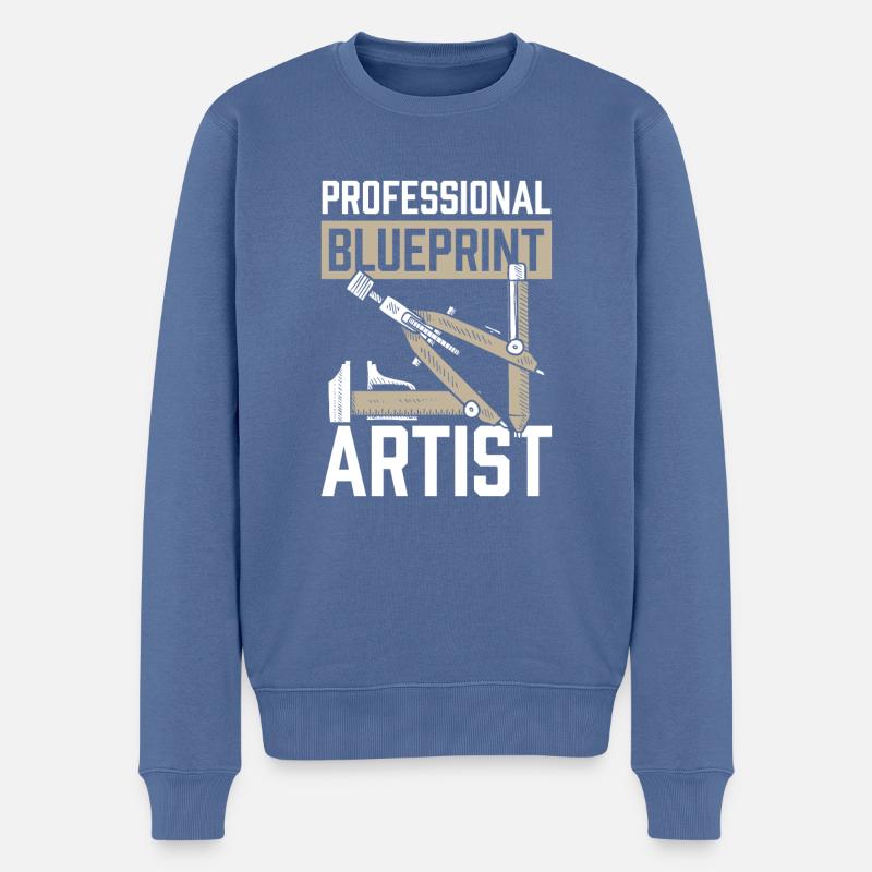 Verfasser - Männer Premium Bio Pullover - Taubenblau