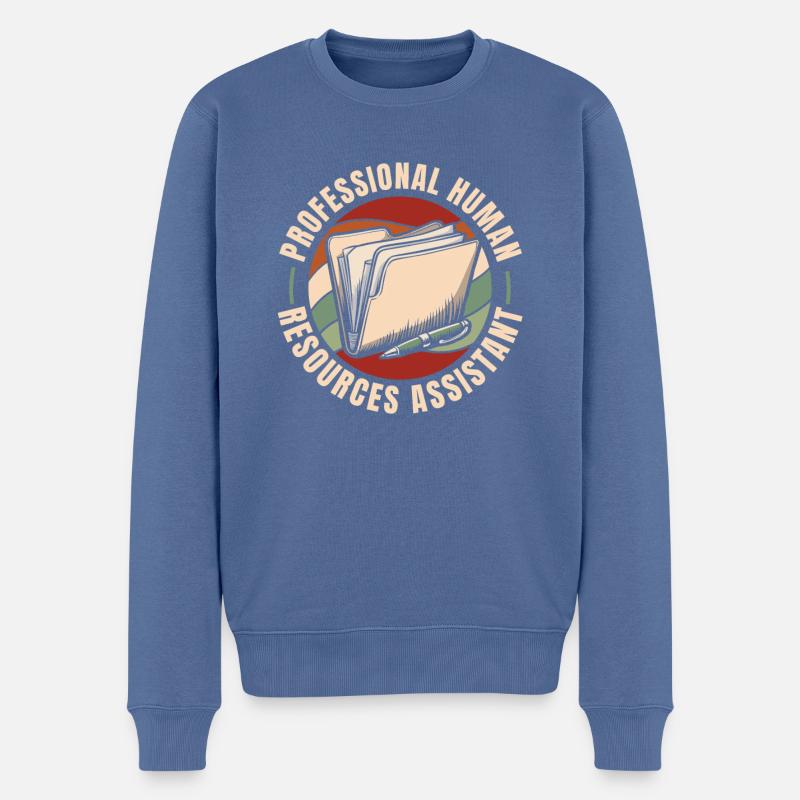 Assistante RH - Pull Premium bio Homme - bleu pigeon