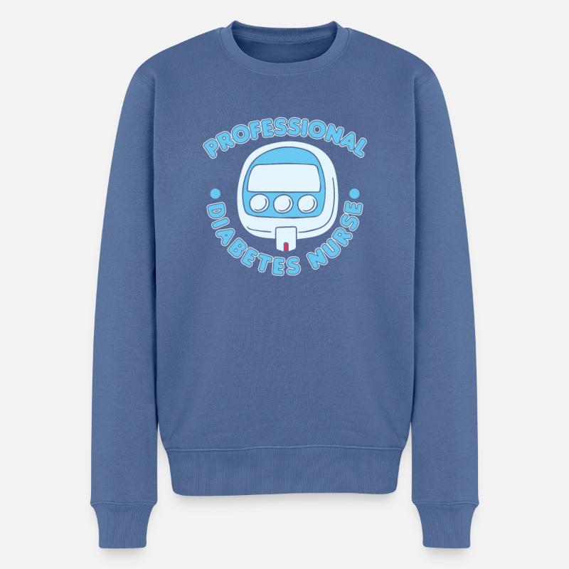 Diabetes Krankenschwester - Männer Premium Bio Pullover - Taubenblau