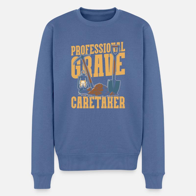 Fossoyeur Assistant funéraire - Pull Premium bio Homme - bleu pigeon