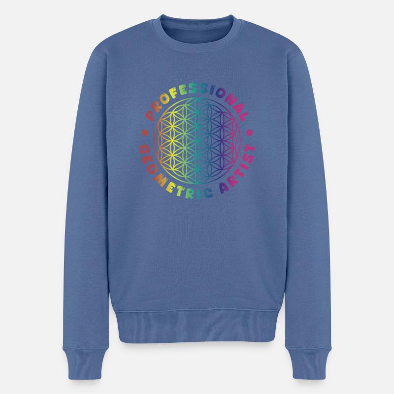 Geometer - Männer Premium Bio Pullover - Taubenblau
