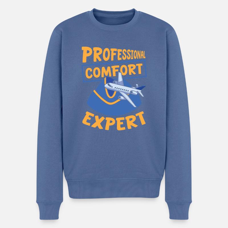 Flugbegleiter Stewardess - Männer Premium Bio Pullover - Taubenblau