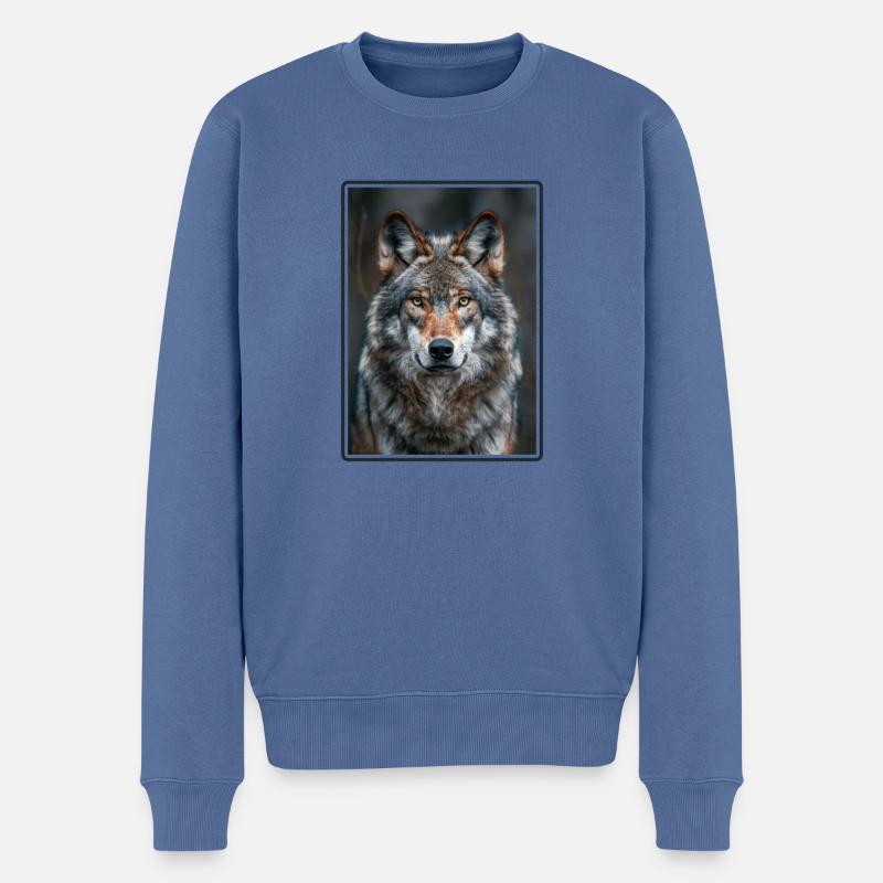 Loups Loup - Pull Premium bio Homme - bleu pigeon