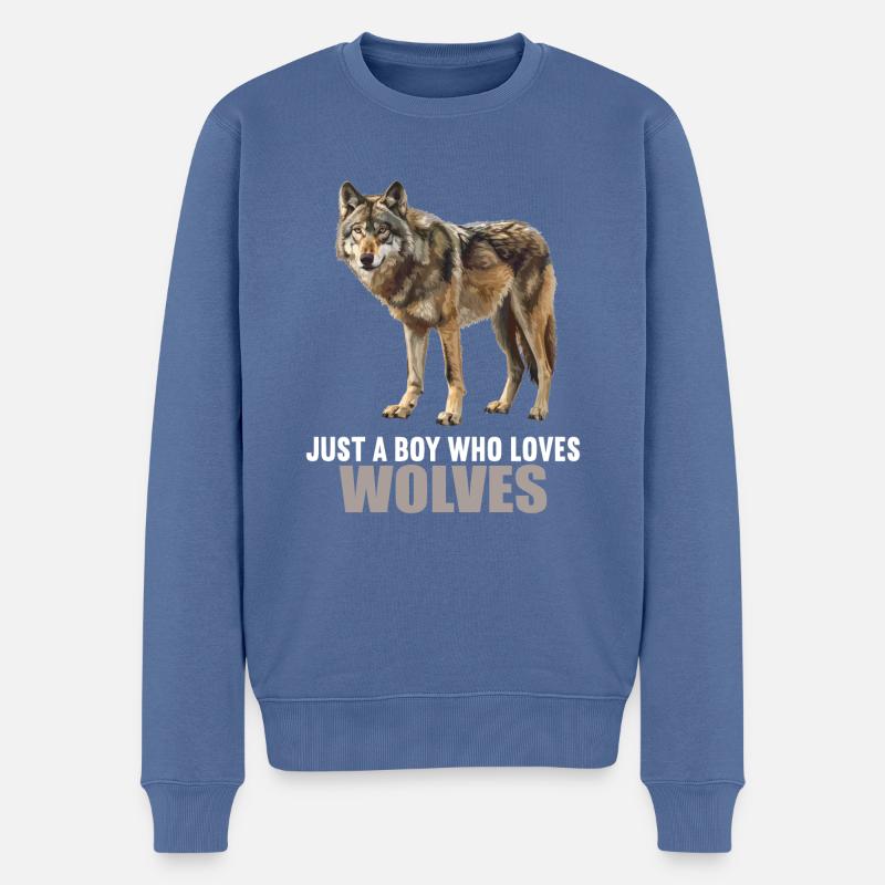 Loups Loup - Pull Premium bio Homme - bleu pigeon