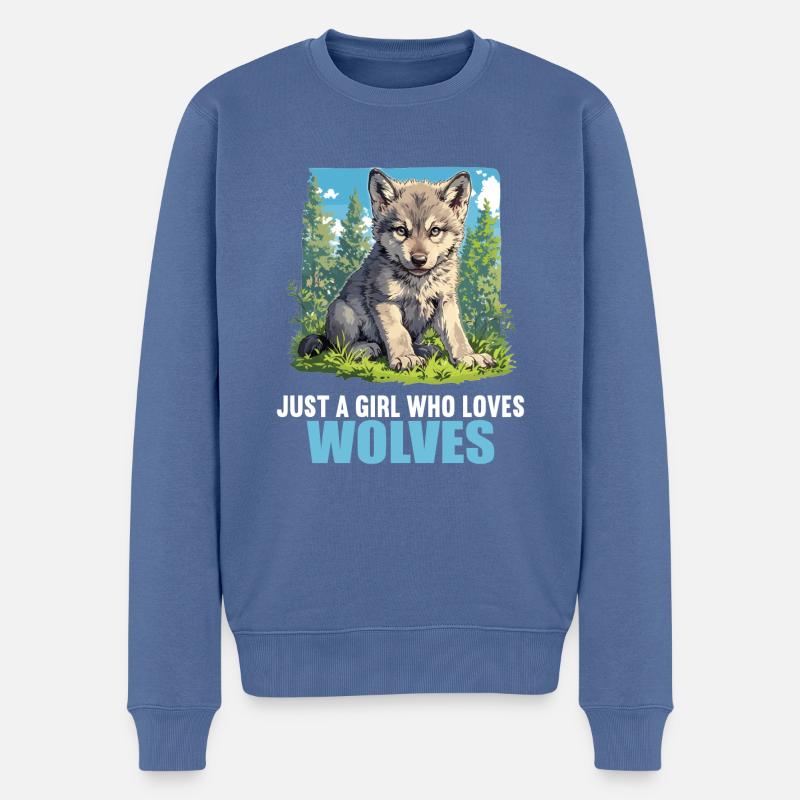 Loups Loup - Pull Premium bio Homme - bleu pigeon