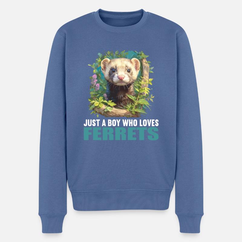 Furet Frettchen - Pull Premium bio Homme - bleu pigeon