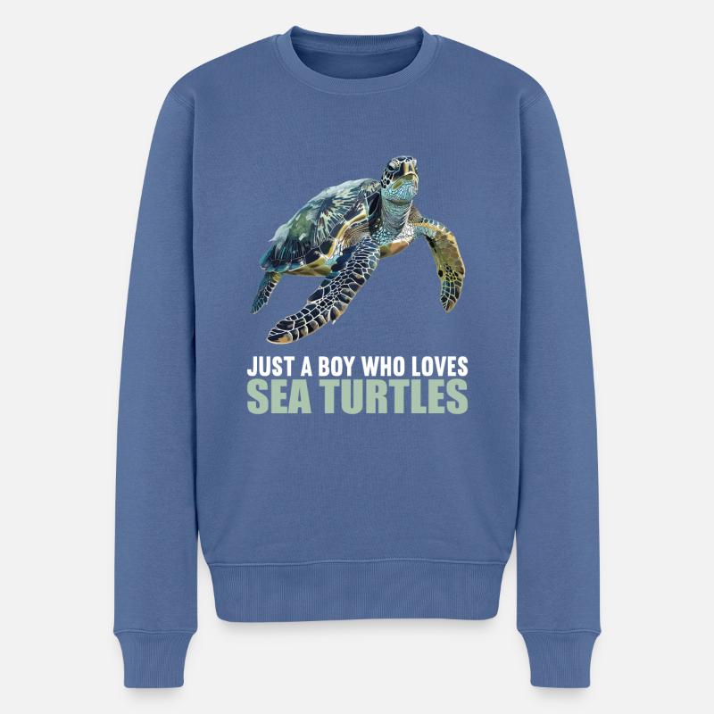 Sea Turtle Meeresschildkröten Meeresschildkröte - Männer Premium Bio Pullover - Taubenblau