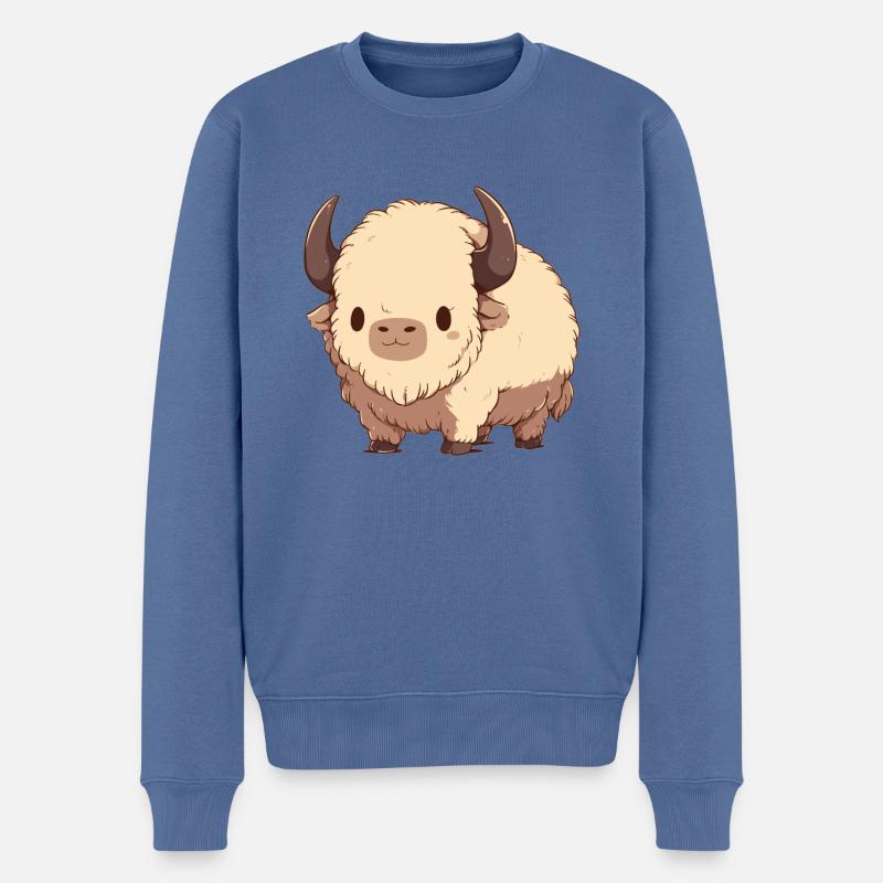 Bisons Bison - Pull Premium bio Homme - bleu pigeon