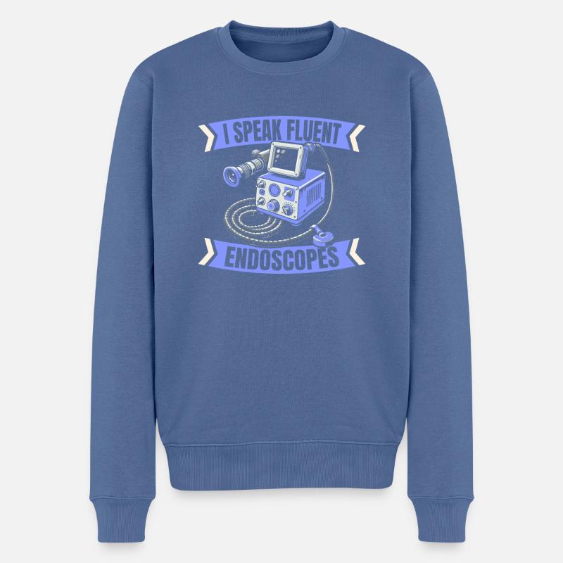 Technicien en endoscopie - Pull Premium bio Homme - bleu pigeon
