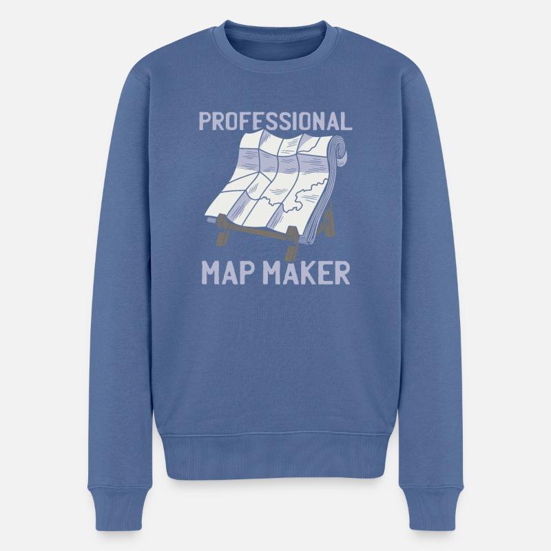 Kartograph - Männer Premium Bio Pullover - Taubenblau