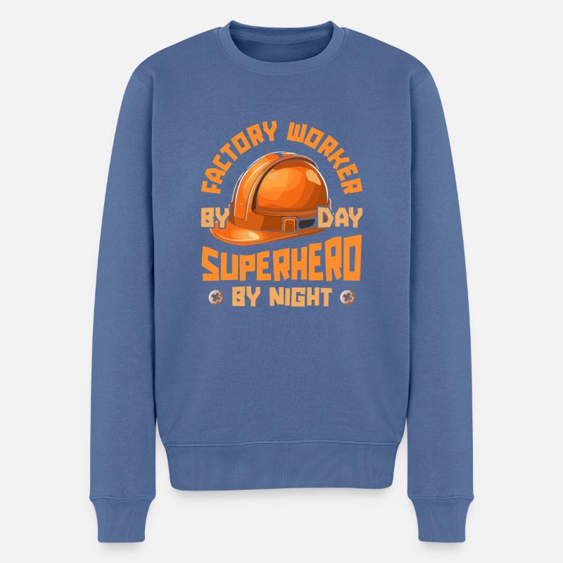 Fabrikarbeiter - Männer Premium Bio Pullover - Taubenblau