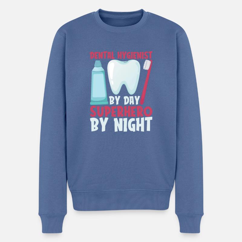 Aide-soignant dentaire - Pull Premium bio Homme - bleu pigeon