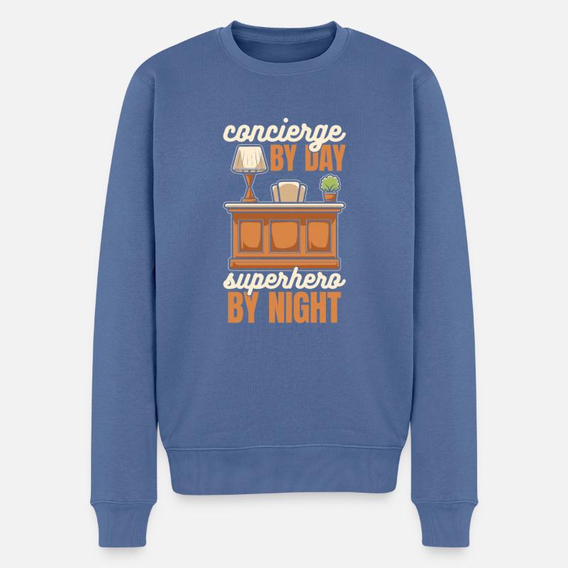Portier - Männer Premium Bio Pullover - Taubenblau